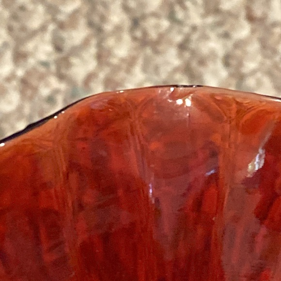 7” Vintage Anchor Hocking Glass Tidbit Tray Royal Ruby Red Center Handled Plate - Picture 10 of 10